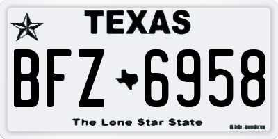 TX license plate BFZ6958
