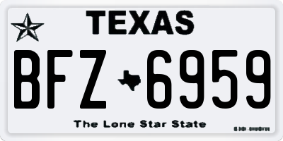 TX license plate BFZ6959
