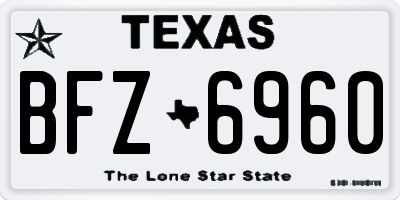 TX license plate BFZ6960