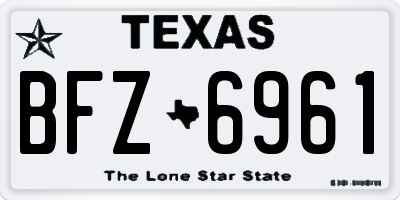 TX license plate BFZ6961