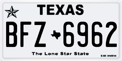 TX license plate BFZ6962