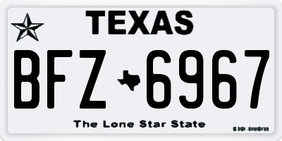 TX license plate BFZ6967