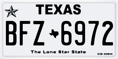 TX license plate BFZ6972