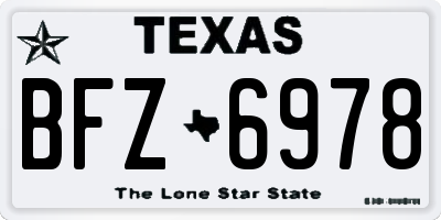 TX license plate BFZ6978