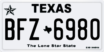 TX license plate BFZ6980