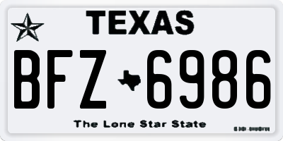 TX license plate BFZ6986