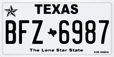 TX license plate BFZ6987