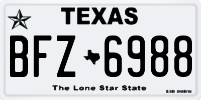 TX license plate BFZ6988