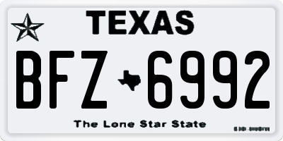 TX license plate BFZ6992