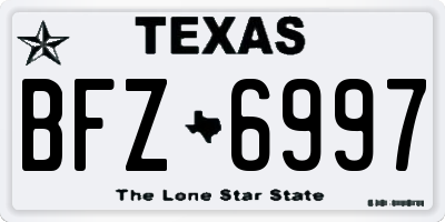 TX license plate BFZ6997