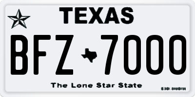 TX license plate BFZ7000