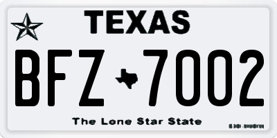 TX license plate BFZ7002