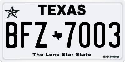 TX license plate BFZ7003