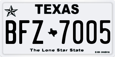 TX license plate BFZ7005