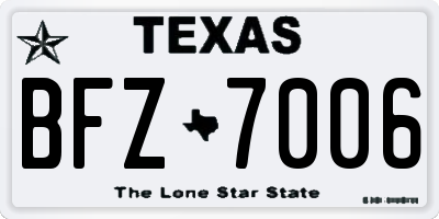 TX license plate BFZ7006