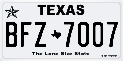TX license plate BFZ7007