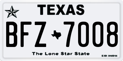 TX license plate BFZ7008