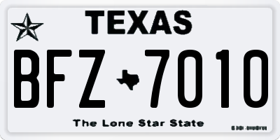 TX license plate BFZ7010