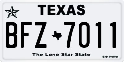 TX license plate BFZ7011