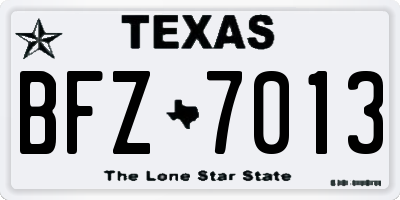 TX license plate BFZ7013