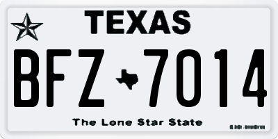TX license plate BFZ7014
