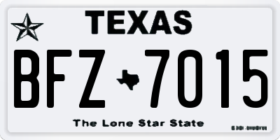 TX license plate BFZ7015