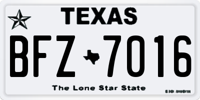 TX license plate BFZ7016