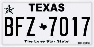 TX license plate BFZ7017