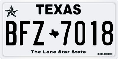 TX license plate BFZ7018