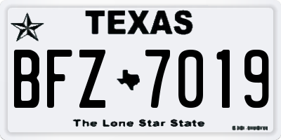 TX license plate BFZ7019