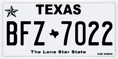 TX license plate BFZ7022