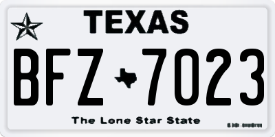 TX license plate BFZ7023