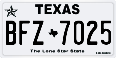 TX license plate BFZ7025