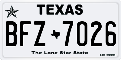 TX license plate BFZ7026