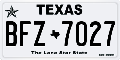 TX license plate BFZ7027