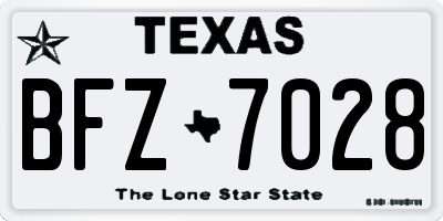 TX license plate BFZ7028
