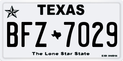 TX license plate BFZ7029