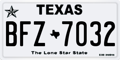 TX license plate BFZ7032