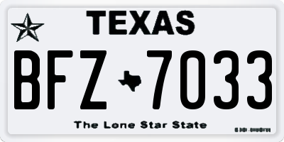 TX license plate BFZ7033