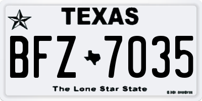 TX license plate BFZ7035