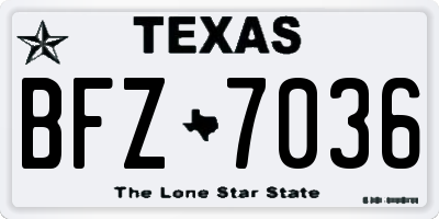 TX license plate BFZ7036