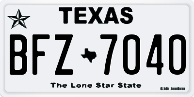 TX license plate BFZ7040