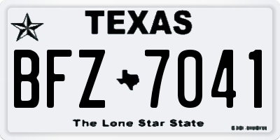 TX license plate BFZ7041