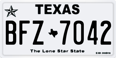 TX license plate BFZ7042