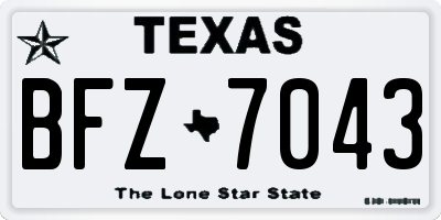 TX license plate BFZ7043