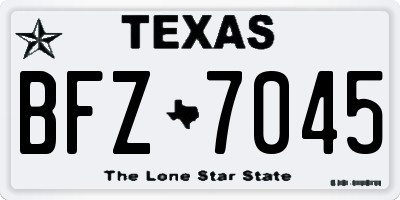 TX license plate BFZ7045