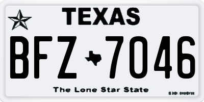 TX license plate BFZ7046