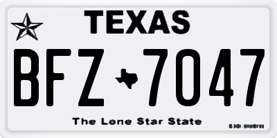 TX license plate BFZ7047
