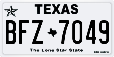 TX license plate BFZ7049