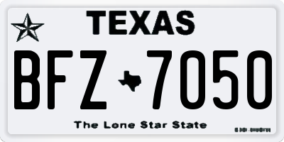 TX license plate BFZ7050